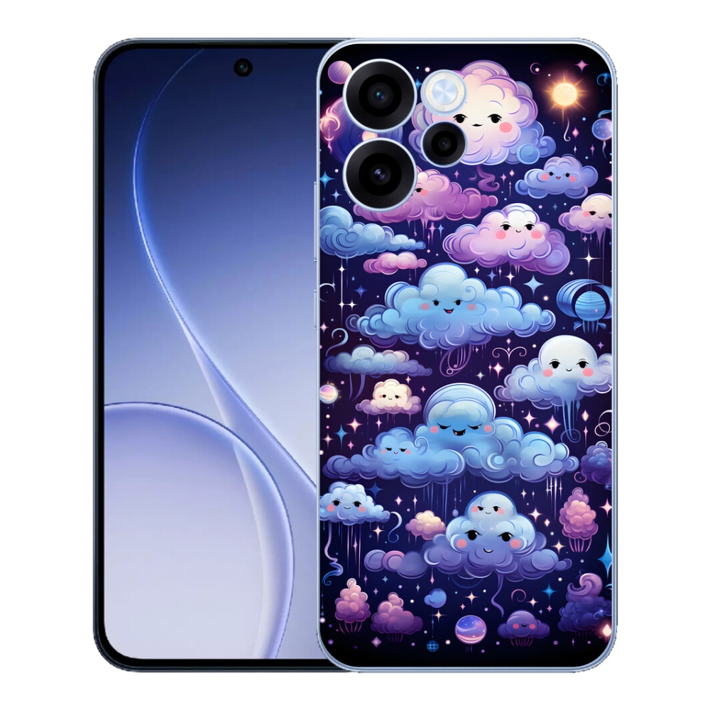 Gélový kryt mmCase na Oppo Reno 15 FS 5G - mráčiky