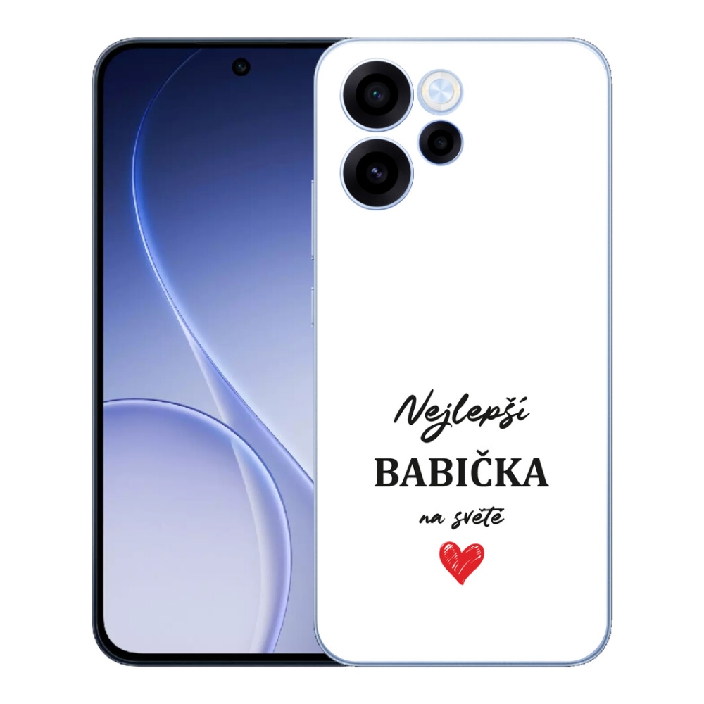 Gélový kryt mmCase na Oppo Reno 15 FS 5G - najlepšia babička 1 biele pozadie