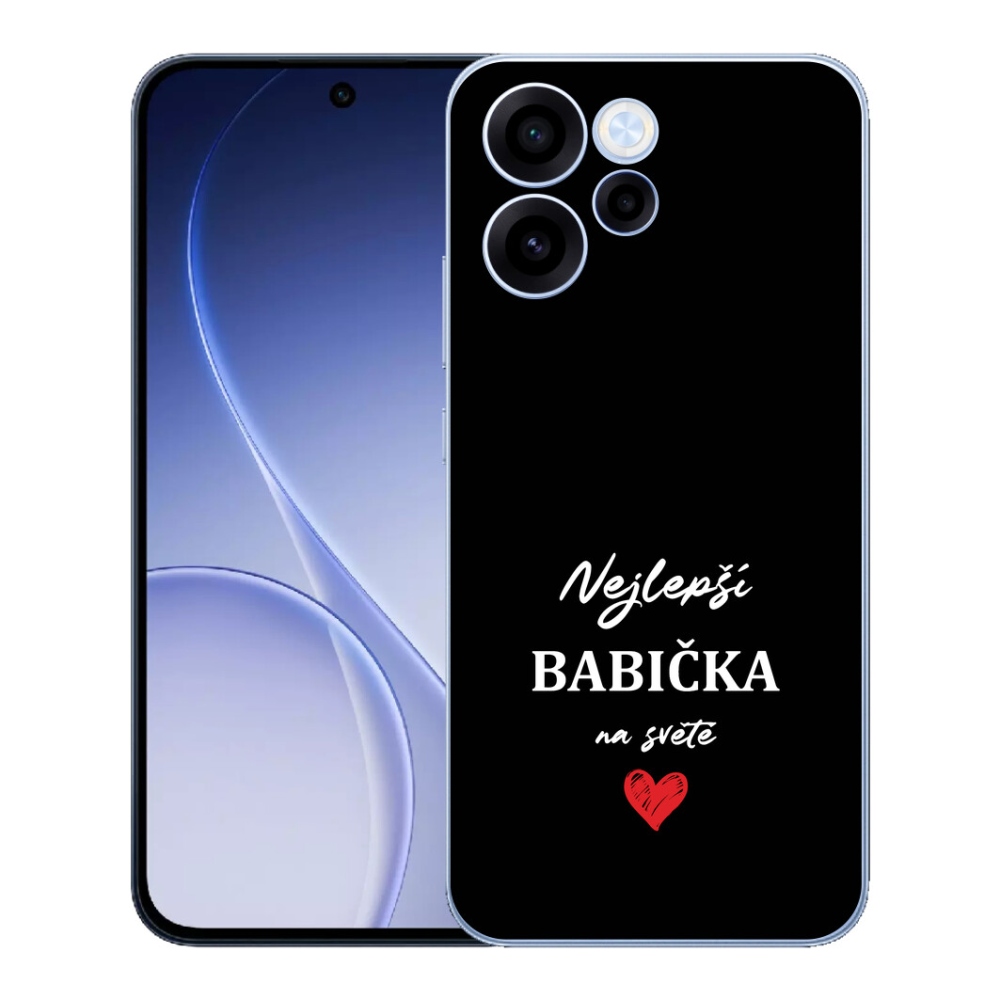 Gélový kryt mmCase na Oppo Reno 15 FS 5G - najlepšia babička 1 čierne pozadie