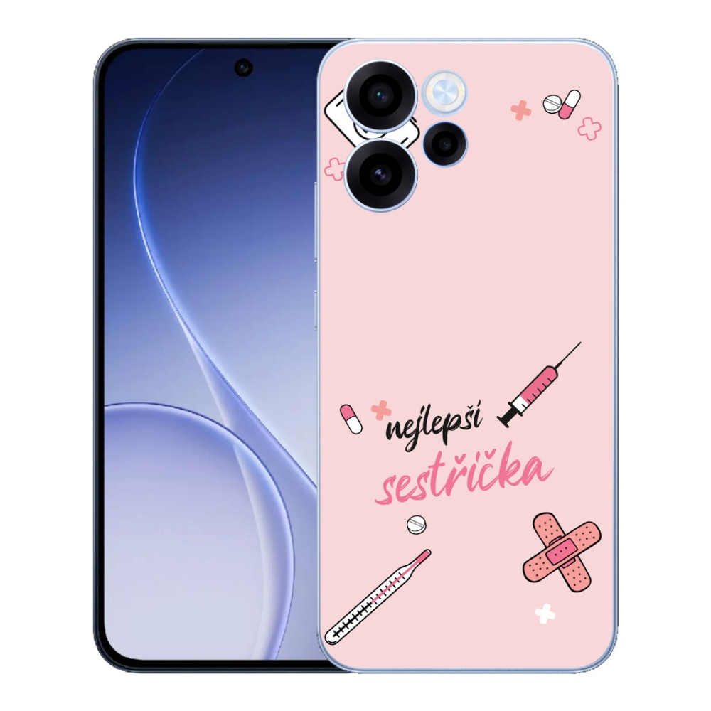 Gélový kryt mmCase na Oppo Reno 15 FS 5G - najlepšia sestrička ružové pozadie