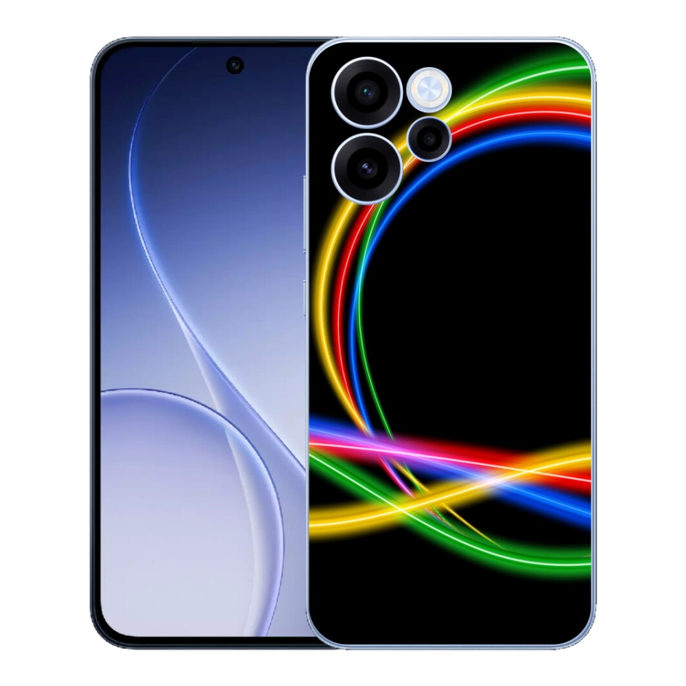 Gélový kryt mmCase na Oppo Reno 15 FS 5G - neónové kruhy