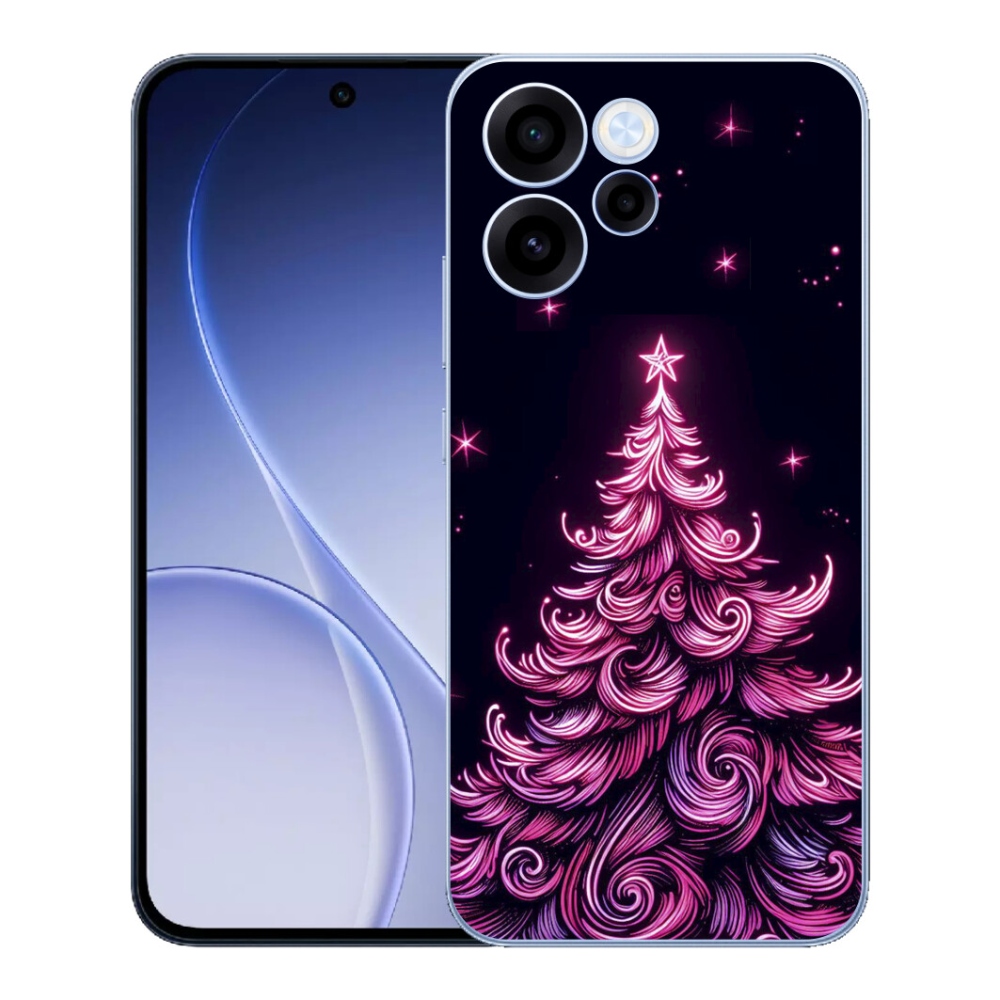 Gélový kryt mmCase na Oppo Reno 15 FS 5G - neónový vianočný stromček 2