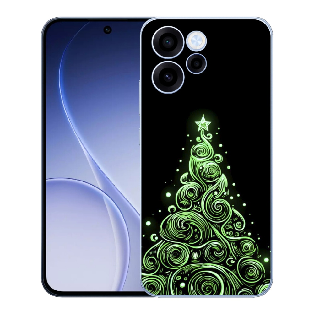 Gélový kryt mmCase na Oppo Reno 15 FS 5G - neónový vianočný stromček 3