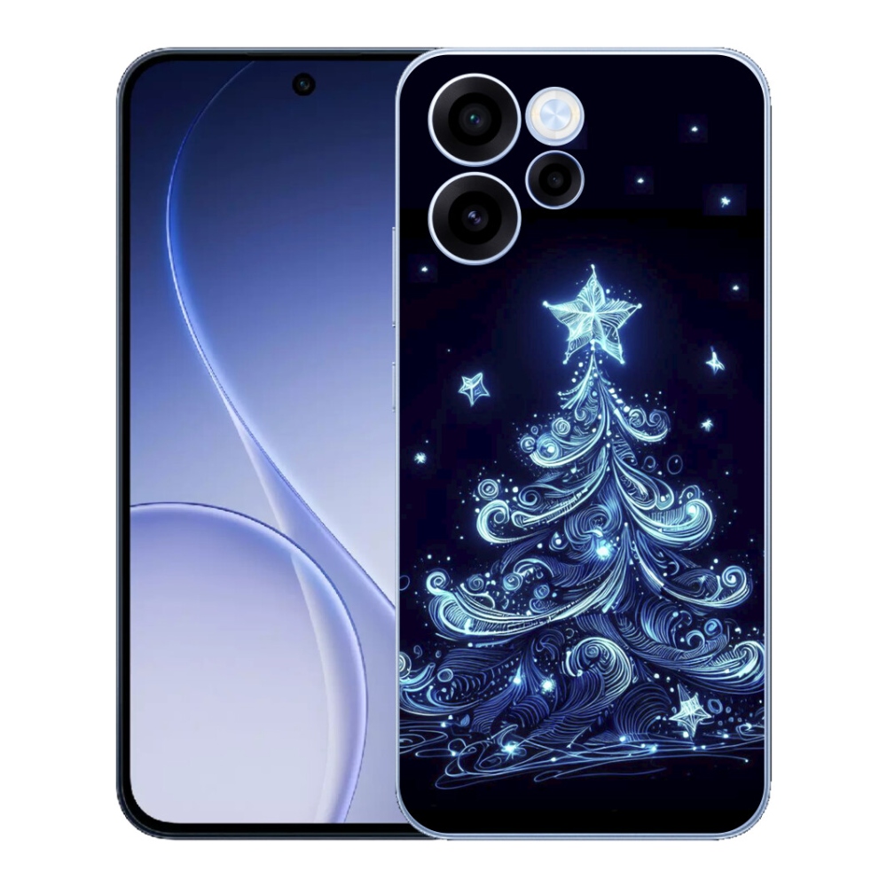 Gélový kryt mmCase na Oppo Reno 15 FS 5G - neónový vianočný stromček 4