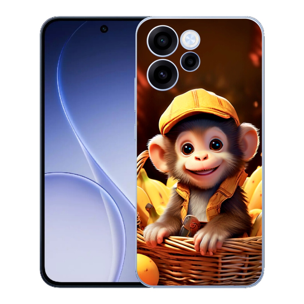 Gélový kryt mmCase na Oppo Reno 15 FS 5G - opice v košíku