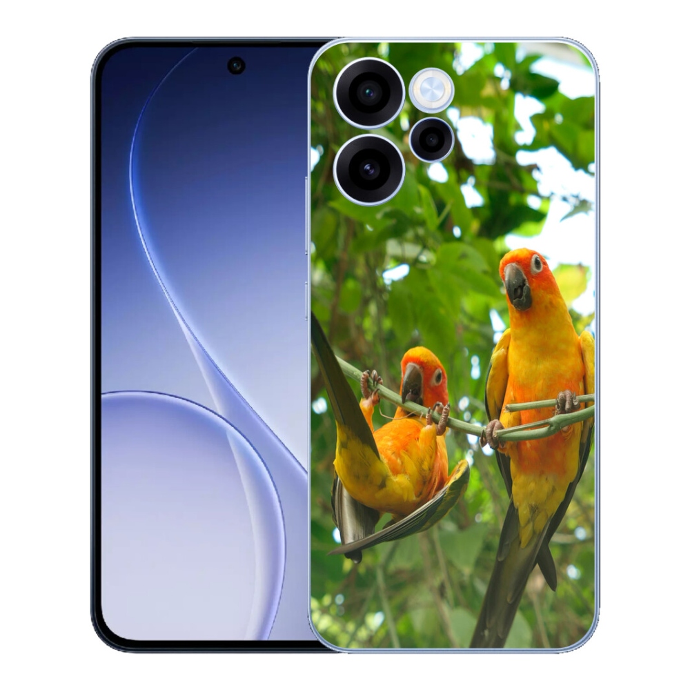 Gélový kryt mmCase na Oppo Reno 15 FS 5G - papagáje aratingy