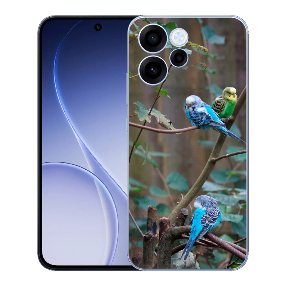 Gélový kryt mmCase na Oppo Reno 15 FS 5G - papagáje na vetve