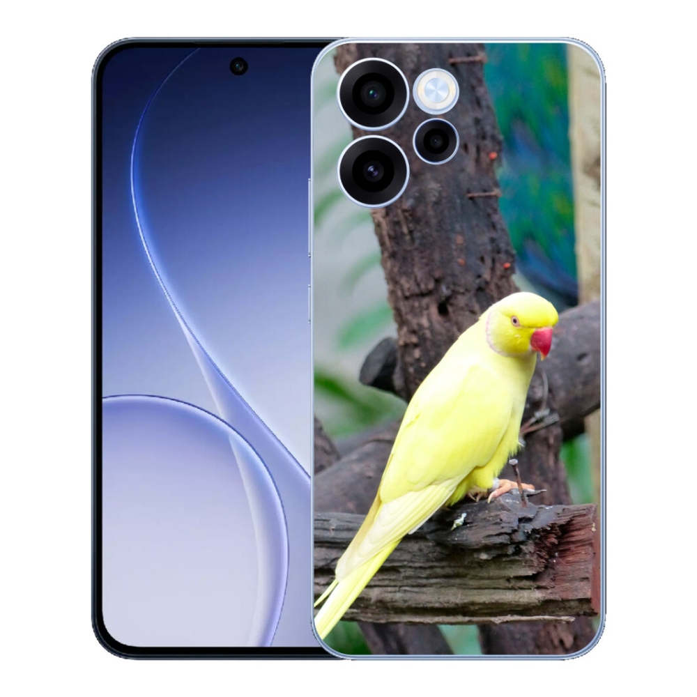 Gélový kryt mmCase na Oppo Reno 15 FS 5G - papagáj alexander žltý