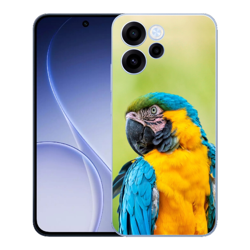Gélový kryt mmCase na Oppo Reno 15 FS 5G - papagáj ara 2
