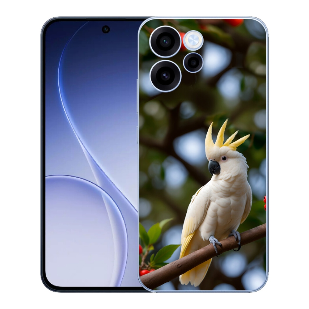 Gélový kryt mmCase na Oppo Reno 15 FS 5G - papagáj kakadu 3