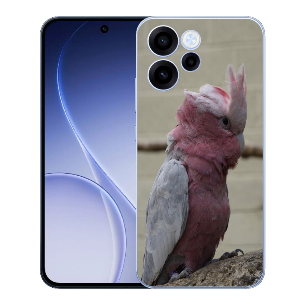 Gélový kryt mmCase na Oppo Reno 15 FS 5G - papagáj kakadu ružový