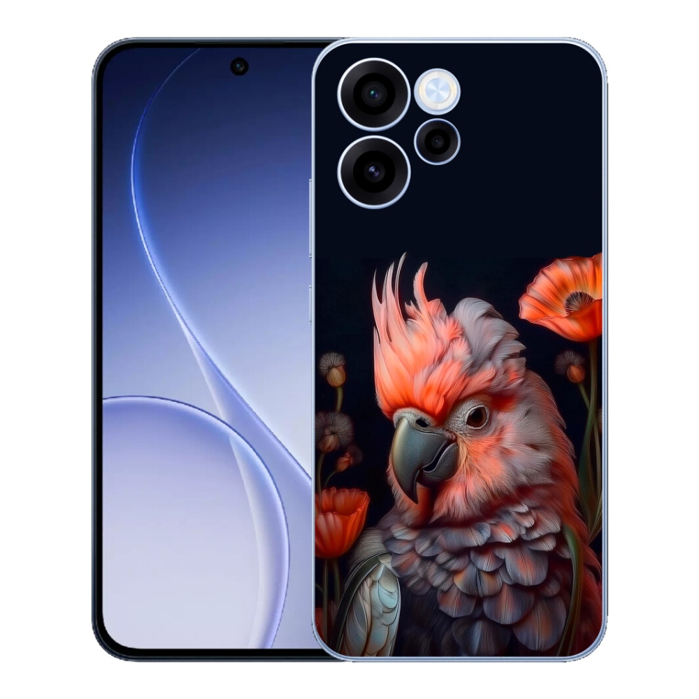 Gélový kryt mmCase na Oppo Reno 15 FS 5G - papagáj kakadu vo farbách