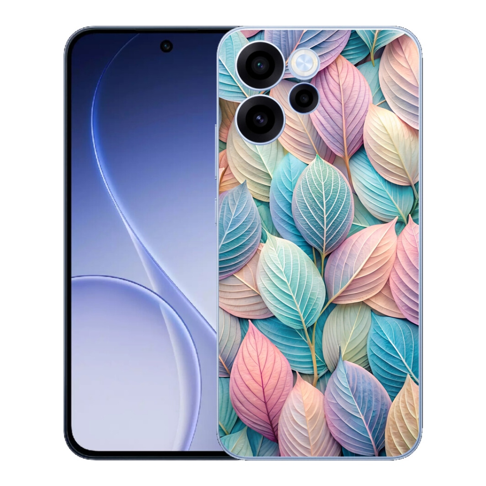 Gélový kryt mmCase na Oppo Reno 15 FS 5G - pastelové listy