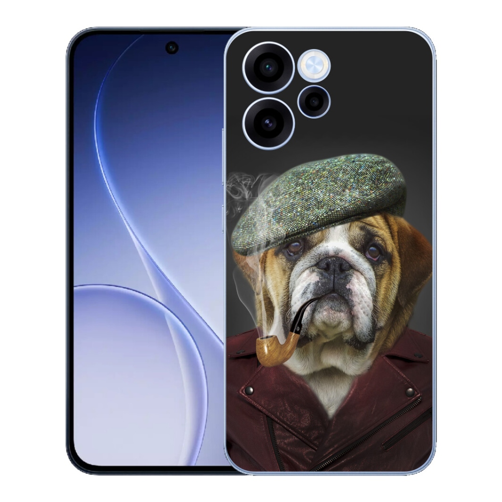 Gélový kryt mmCase na Oppo Reno 15 FS 5G - pes s fajkou