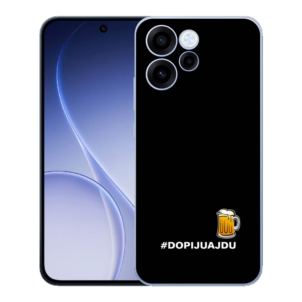 Gélový kryt mmCase na Oppo Reno 15 FS 5G - pivný motív 1 čierne pozadie