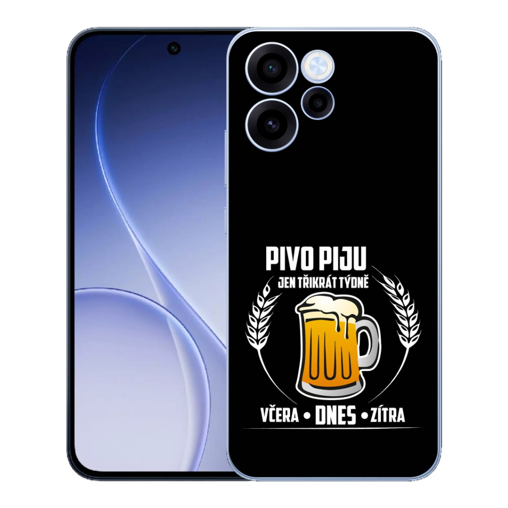 Gélový kryt mmCase na Oppo Reno 15 FS 5G - pivný motív čierne pozadie