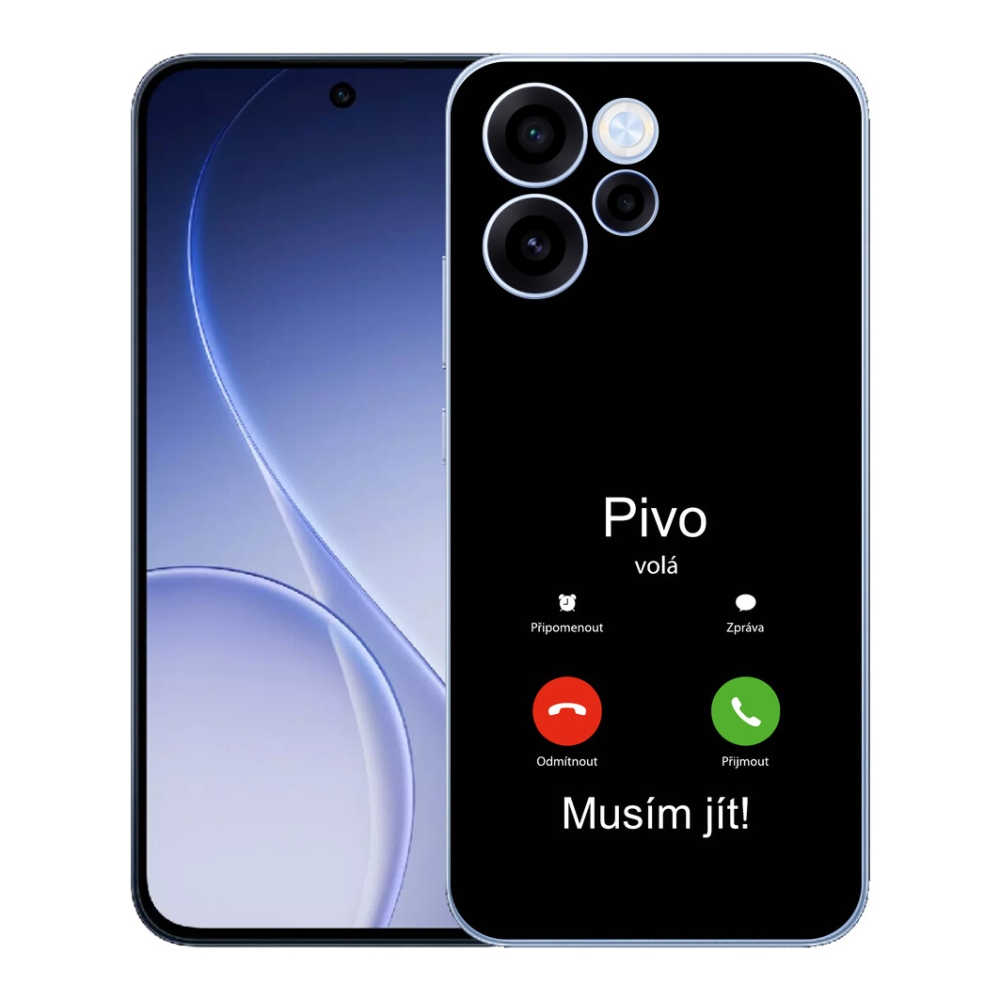 Gélový kryt mmCase na Oppo Reno 15 FS 5G - pivo volá čierne pozadie