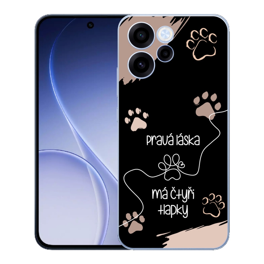 Gélový kryt mmCase na Oppo Reno 15 FS 5G - psí motív 1 čierne pozadie
