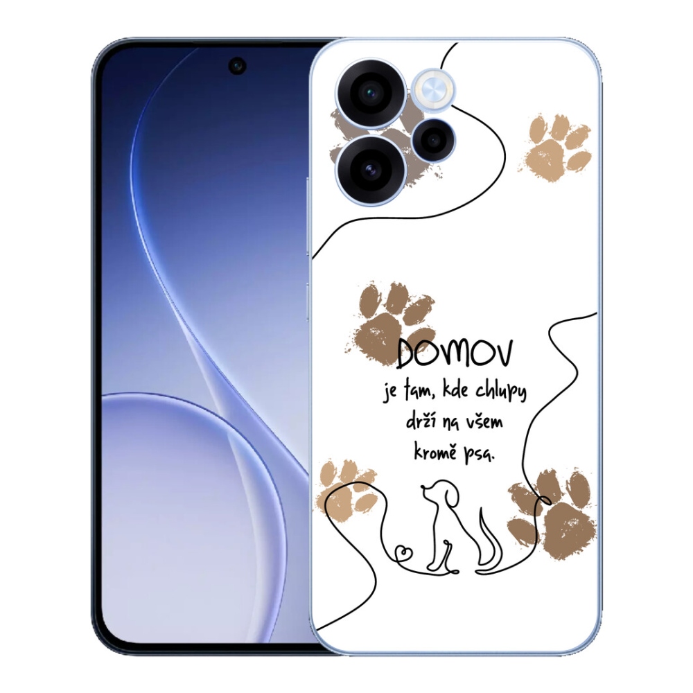 Gélový kryt mmCase na Oppo Reno 15 FS 5G - psí motív biele pozadie
