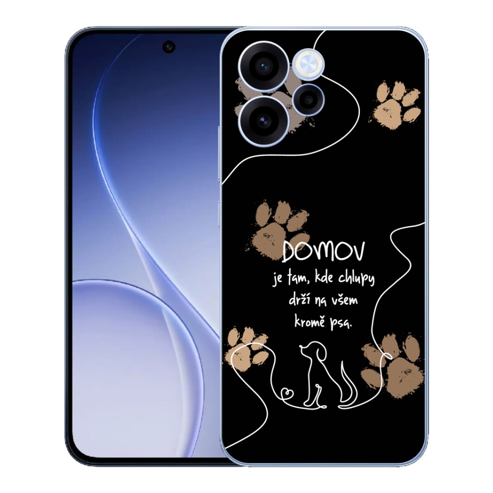 Gélový kryt mmCase na Oppo Reno 15 FS 5G - psí motív čierne pozadie