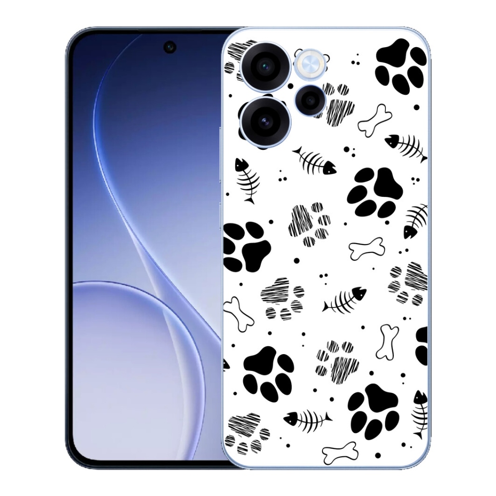 Gélový kryt mmCase na Oppo Reno 15 FS 5G - psie labky 1