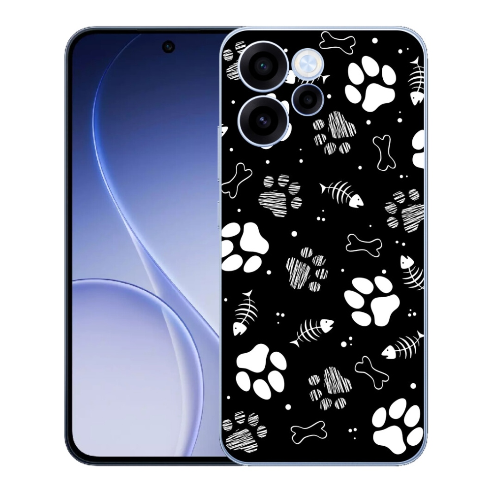 Gélový kryt mmCase na Oppo Reno 15 FS 5G - psie labky