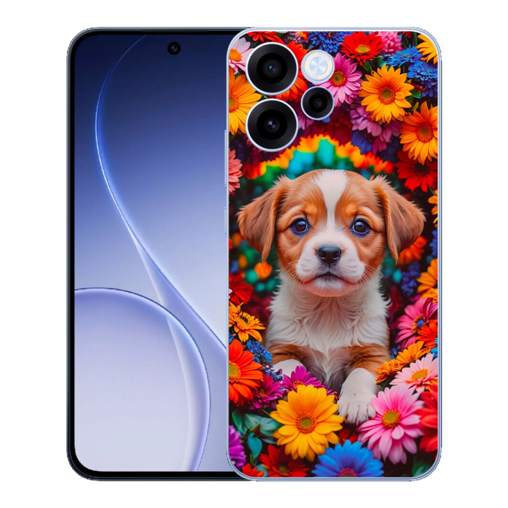 Gélový kryt mmCase na Oppo Reno 15 FS 5G - roztomilé šteňa