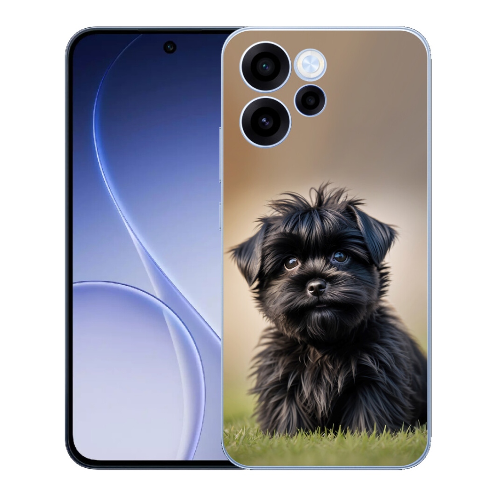 Gélový kryt mmCase na Oppo Reno 15 FS 5G - roztomilý čierny psík