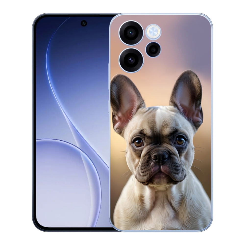Gélový kryt mmCase na Oppo Reno 15 FS 5G - roztomilý francúzsky buldoček