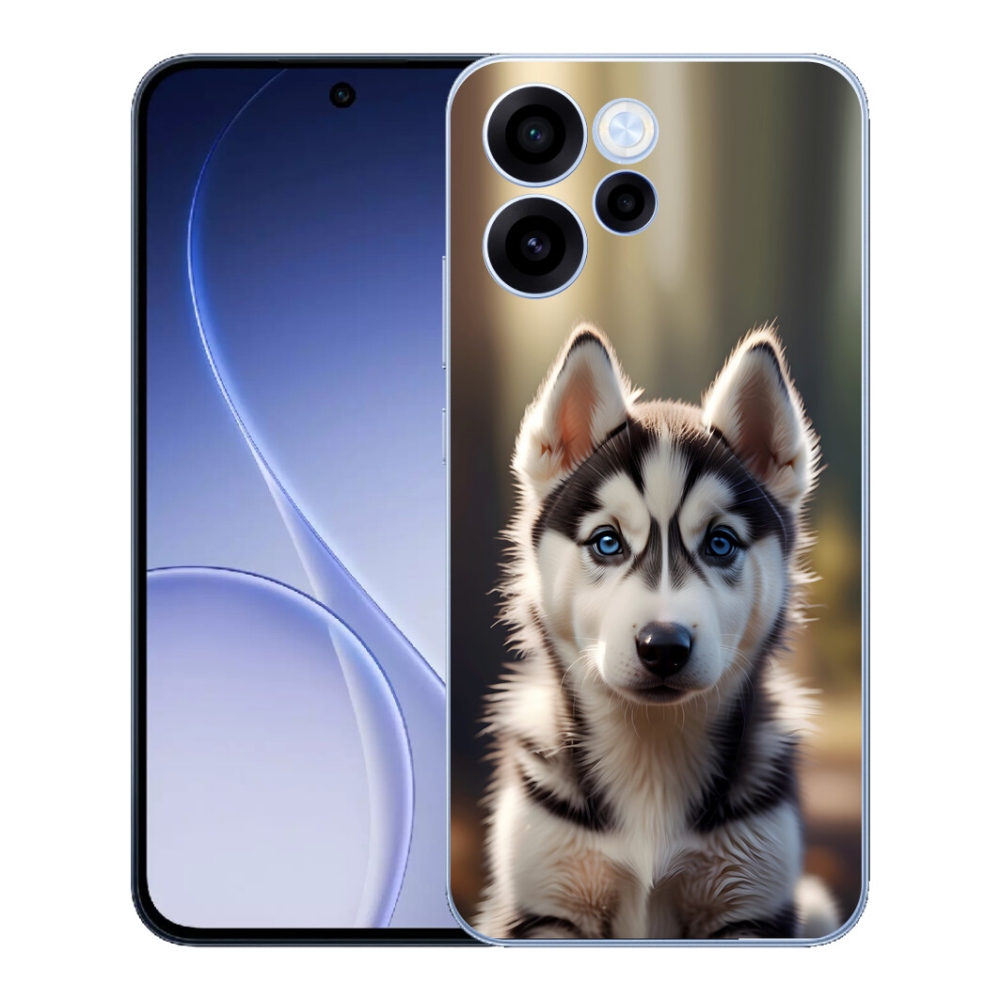 Gélový kryt mmCase na Oppo Reno 15 FS 5G - roztomilý sibírsky husky