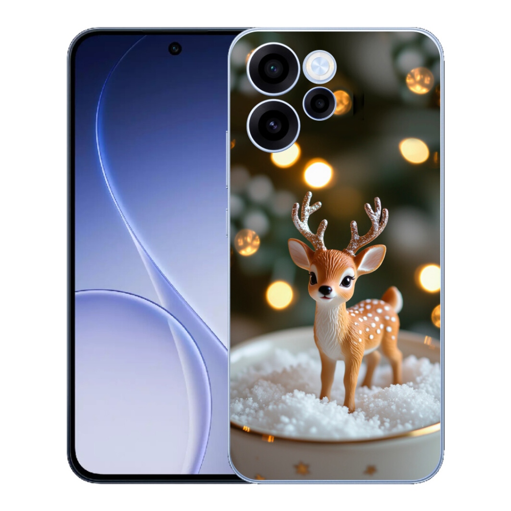 Gélový kryt mmCase na Oppo Reno 15 FS 5G - roztomilý vianočný jeleň