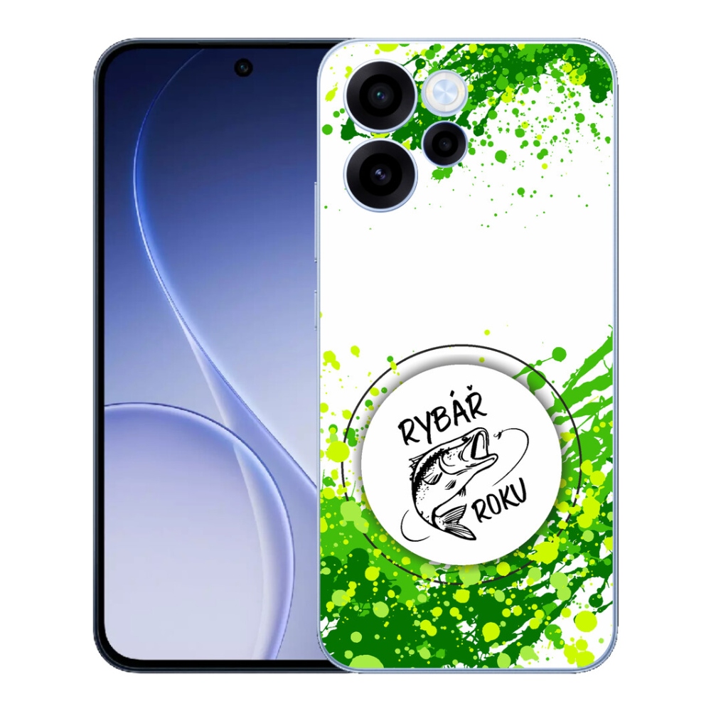 Gélový kryt mmCase na Oppo Reno 15 FS 5G - rybár roka biele pozadie
