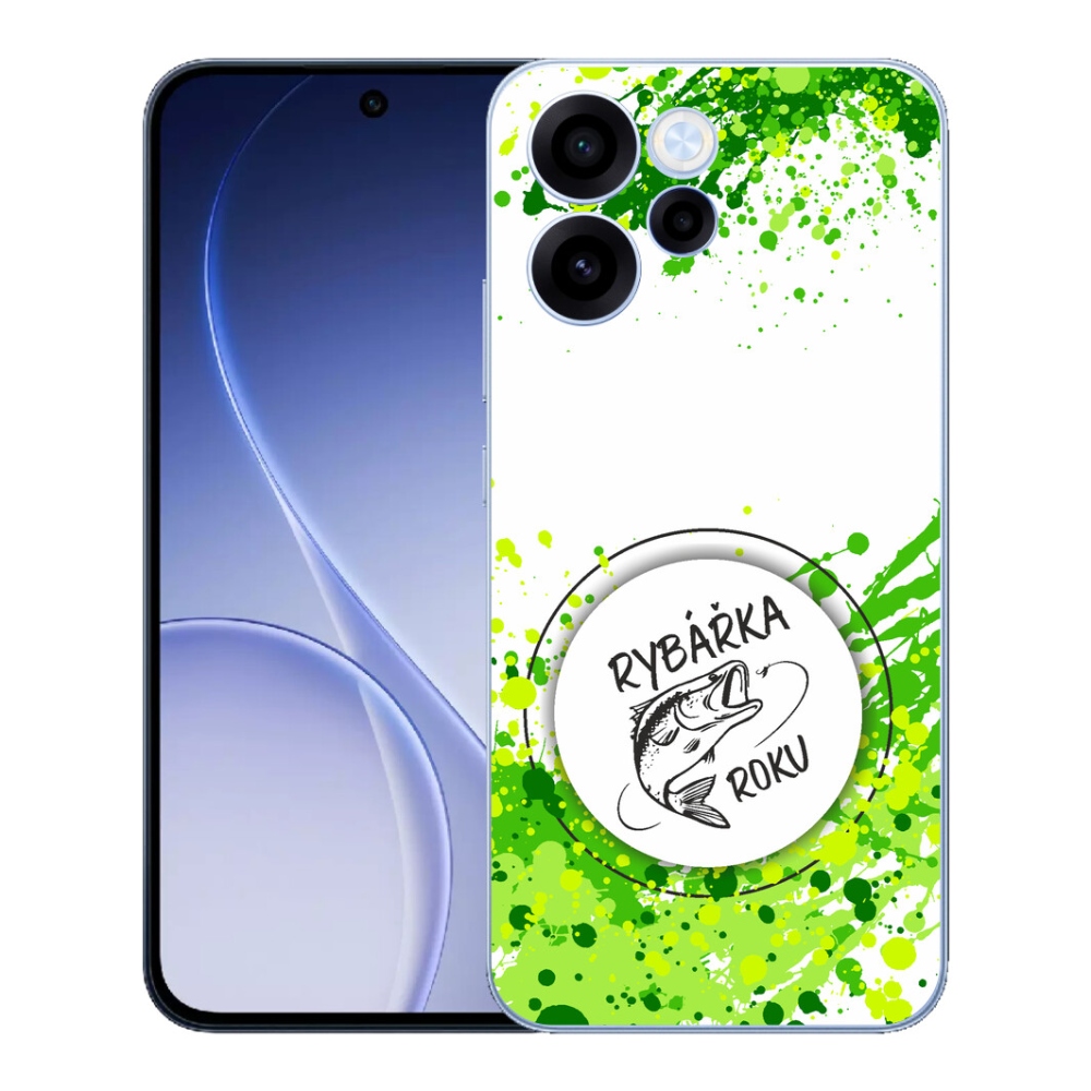 Gélový kryt mmCase na Oppo Reno 15 FS 5G - rybárka roka biele pozadie