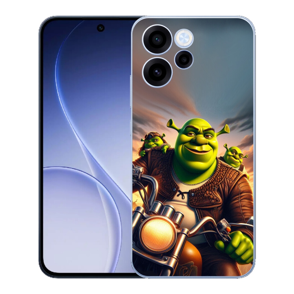 Gélový kryt mmCase na Oppo Reno 15 FS 5G - zhrek na motorke