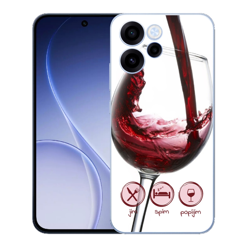 Gélový kryt mmCase na Oppo Reno 15 FS 5G - pohár vína červené