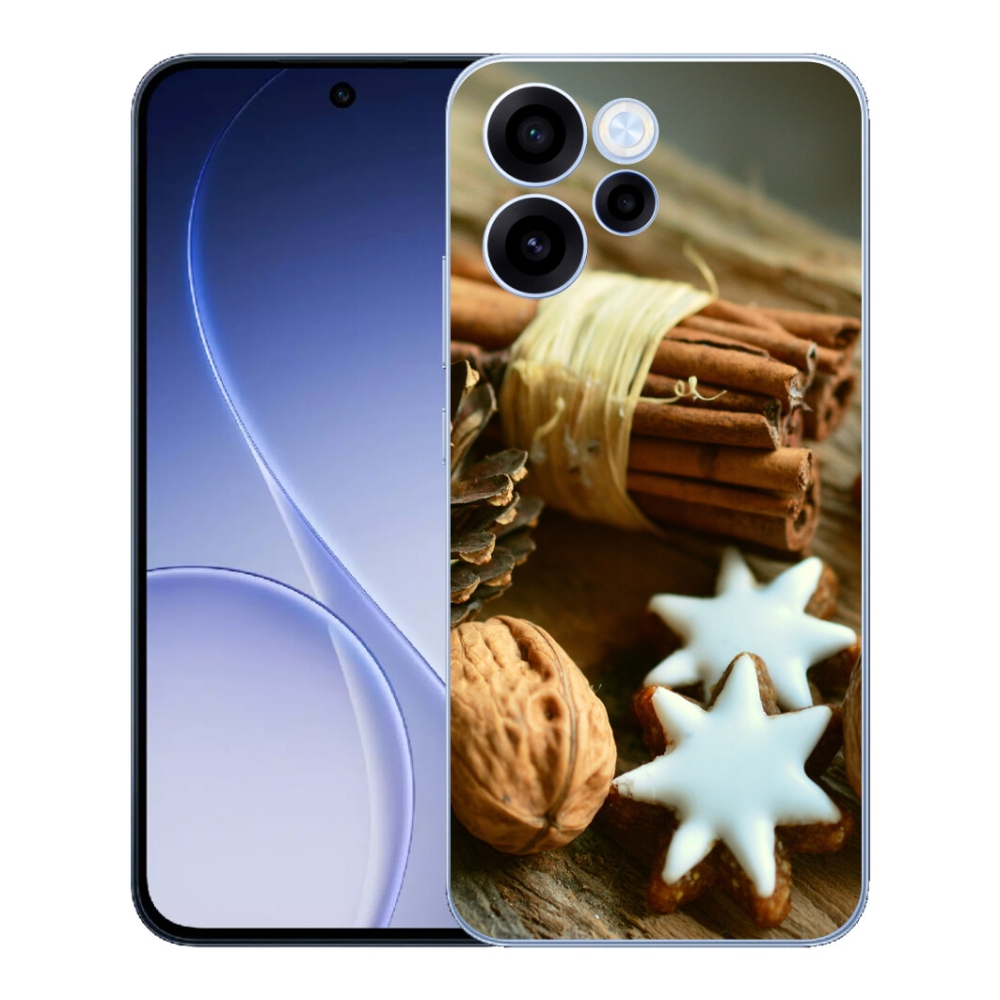 Gélový kryt mmCase na Oppo Reno 15 FS 5G - škorica a perníčky