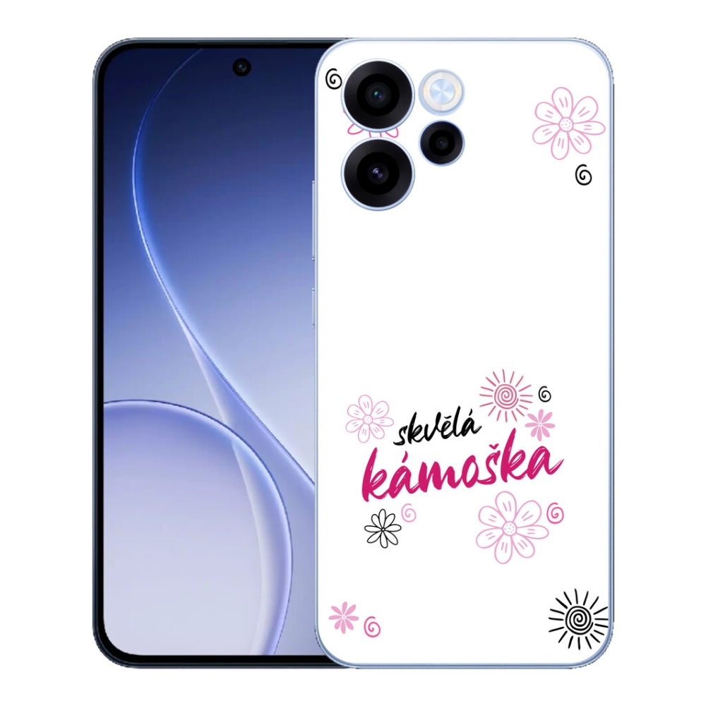 Gélový kryt mmCase na Oppo Reno 15 FS 5G - skvelá kamoška biele pozadie