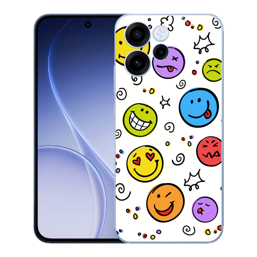 Gélový kryt mmCase na Oppo Reno 15 FS 5G - smajlíci