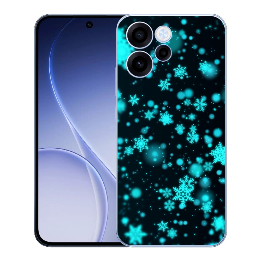 Gélový kryt mmCase na Oppo Reno 15 FS 5G - snehové vločky 1