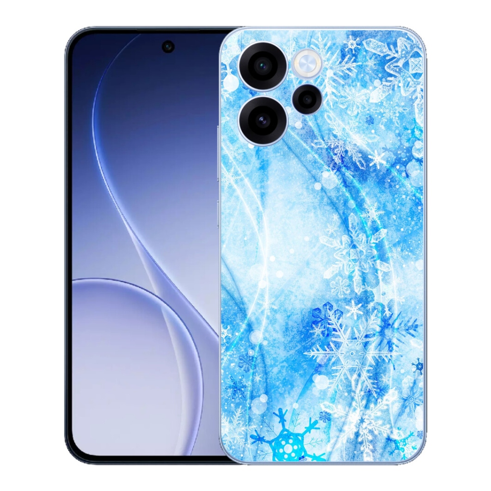 Gélový kryt mmCase na Oppo Reno 15 FS 5G - snehové vločky