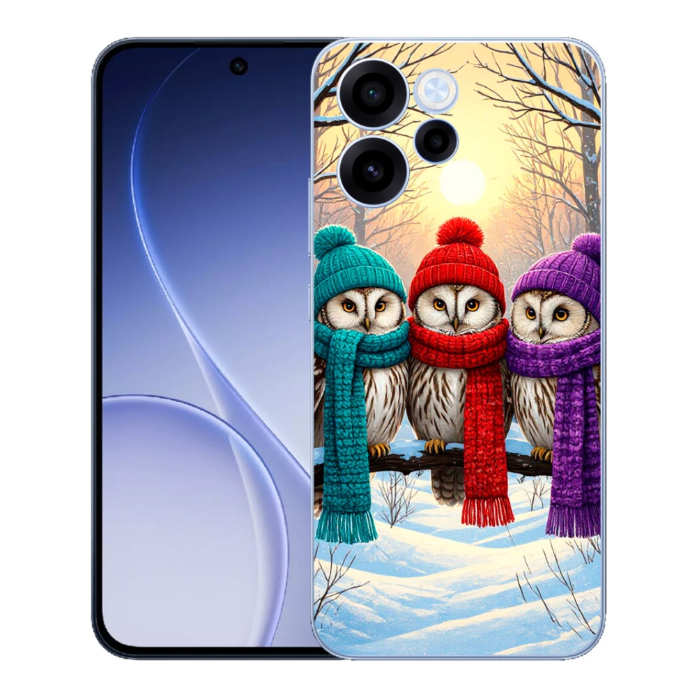Gélový kryt mmCase na Oppo Reno 15 FS 5G - soví priatelia