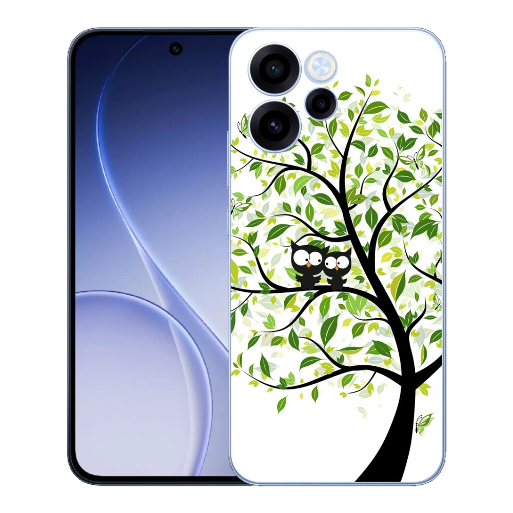 Gélový kryt mmCase na Oppo Reno 15 FS 5G - malej sovy na strome