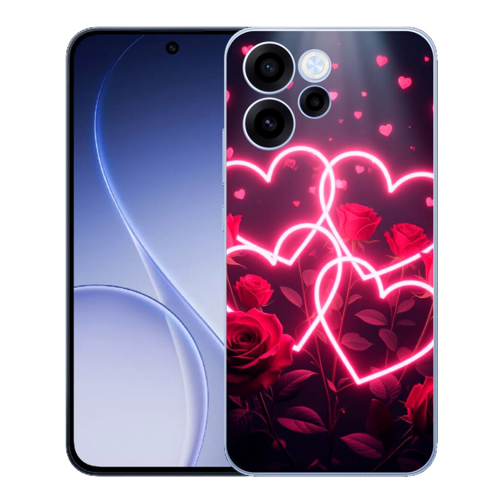 Gélový kryt mmCase na Oppo Reno 15 FS 5G - srdce lásky