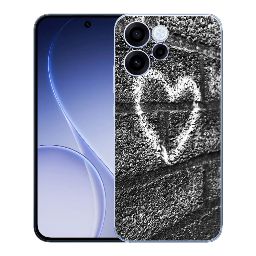 Gélový kryt mmCase na Oppo Reno 15 FS 5G - srdce na stene