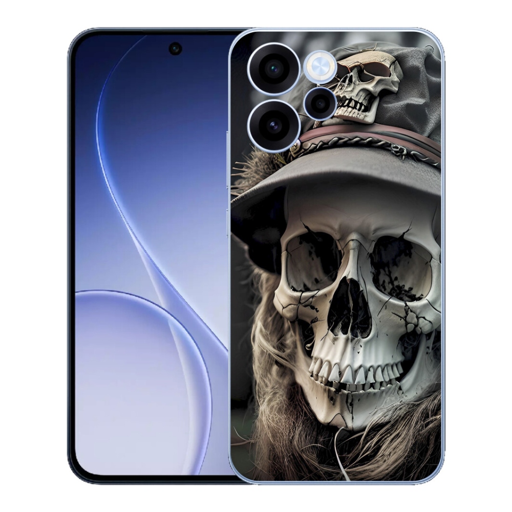 Gélový kryt mmCase na Oppo Reno 15 FS 5G - temná lebka