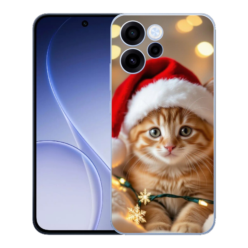 Gélový kryt mmCase na Oppo Reno 15 FS 5G - vianočné mačiatko