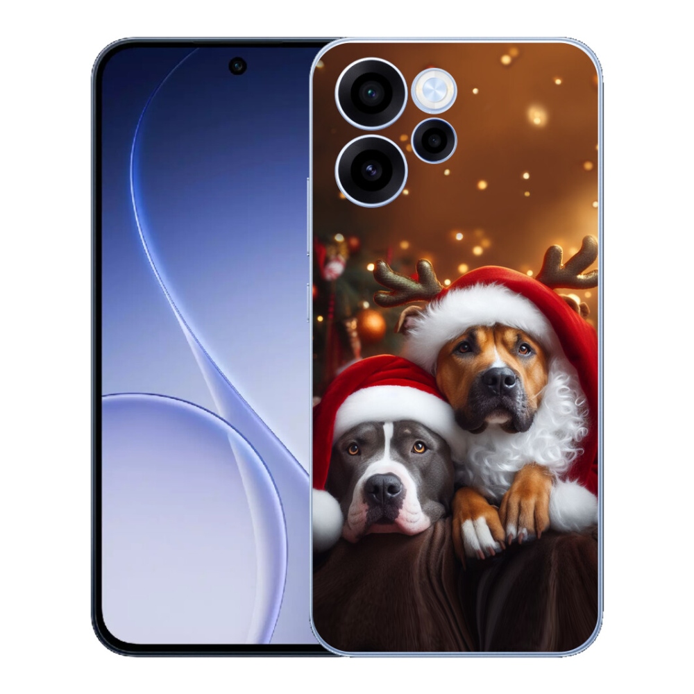 Gélový kryt mmCase na Oppo Reno 15 FS 5G - vianočné psy