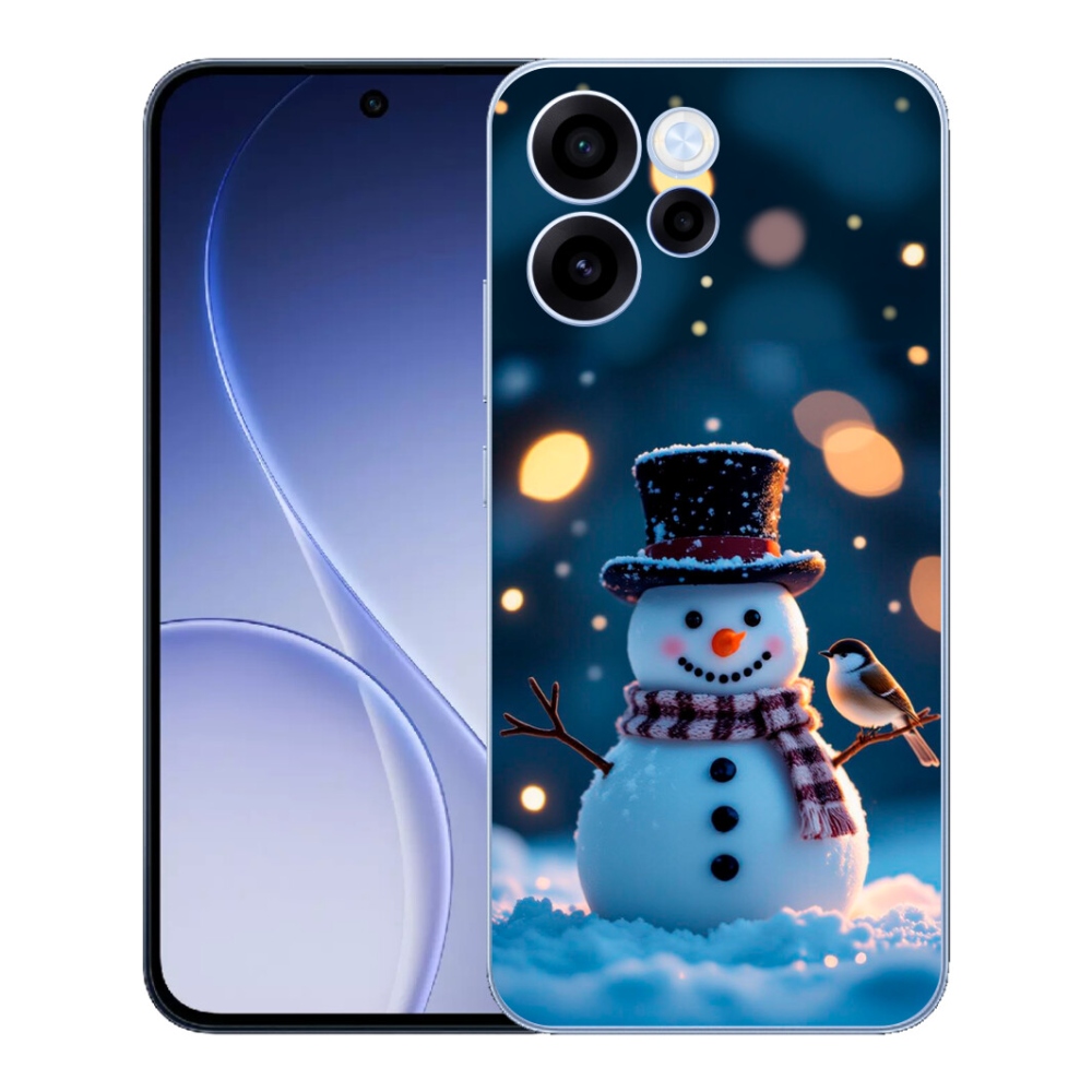 Gélový kryt mmCase na Oppo Reno 15 FS 5G - vianočný snehuliak