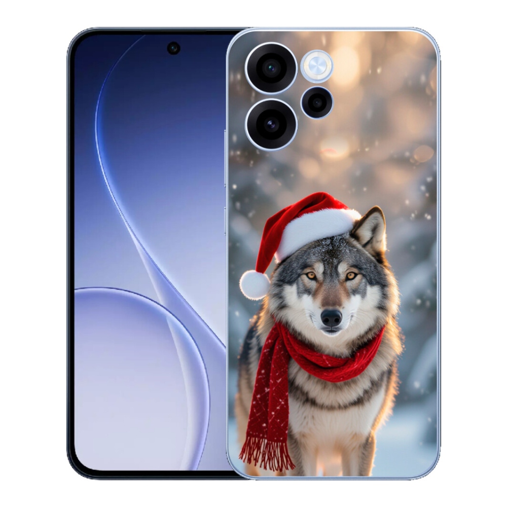 Gélový kryt mmCase na Oppo Reno 15 FS 5G - vianočný vlk