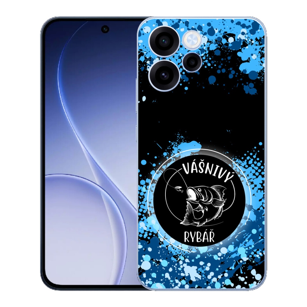 Gélový kryt mmCase na Oppo Reno 15 FS 5G - vášnivý rybár čierne pozadie
